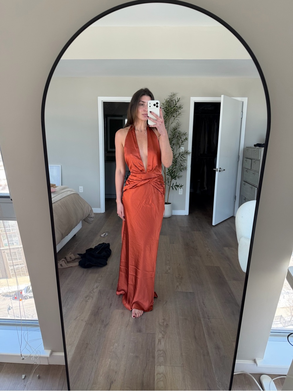 FRANCESCA DRESS RUST - Picture 5 of 6